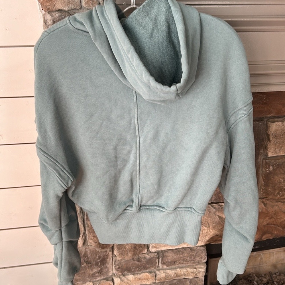 GYMSHARK HEAVYWEIGHT LOOPBACK‎ SWEAT HOODIE, SMALL, Duck Egg Blue - Picture 6 of 8